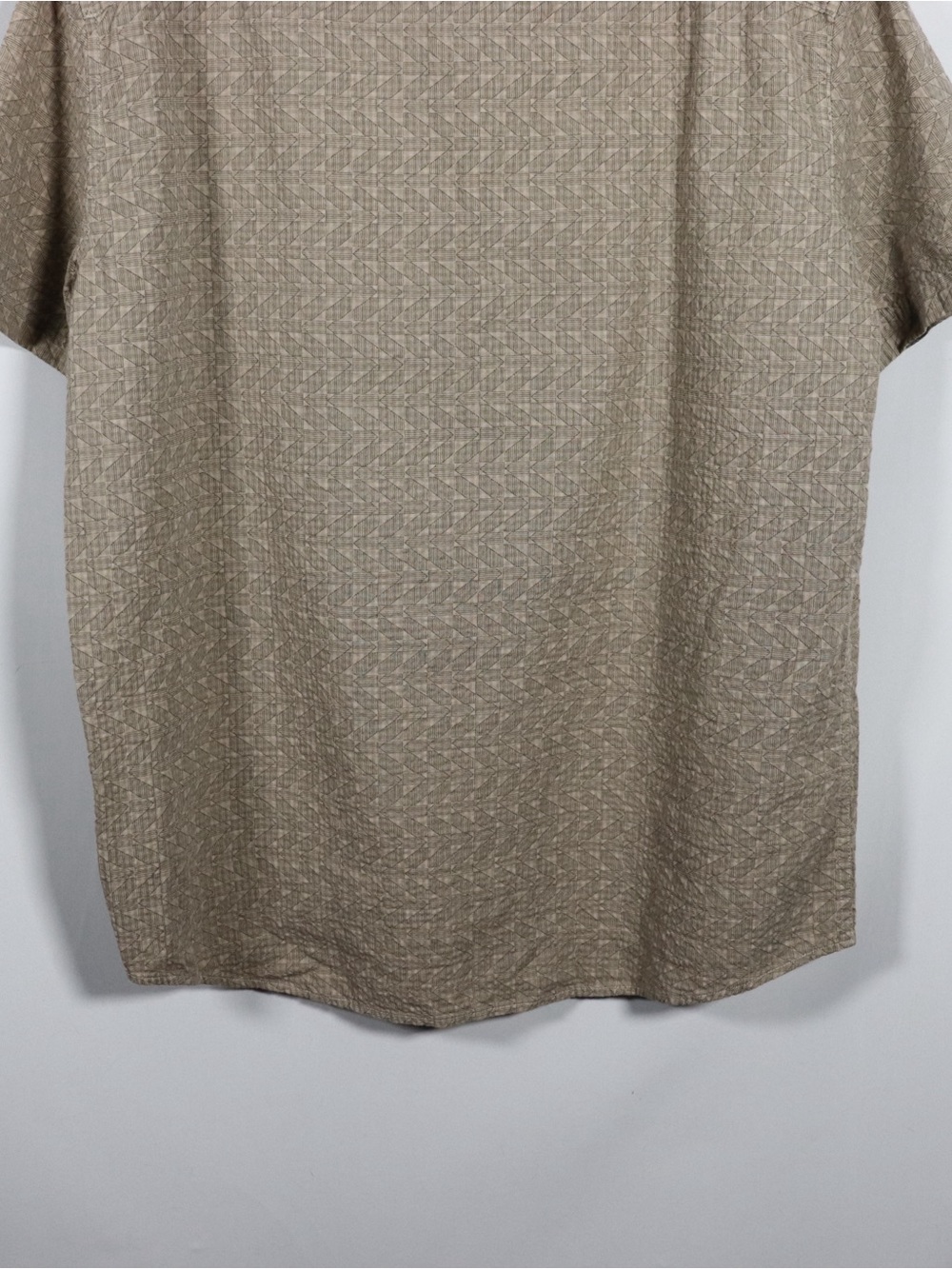 Denver Hayes Short Sleeve Button-Up Shirt Tan Pattern Men’s Large Casual - Picture 8 of 8